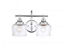  3610-BA2 CH-CLR - Daphne 2-Light Vanity Light in Chrome with Clear Glass